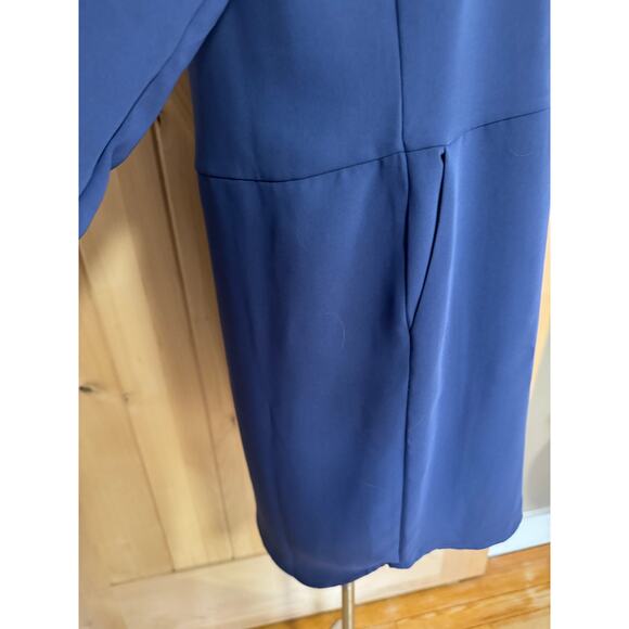 The Savile Row Co. London | Mandarin Collar Chiffon Blue Shirt Dress  | Size 2 - Picture 4 of 13